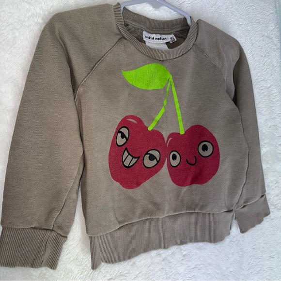 Mini Rodini Cherries Print Crewneck Sweatshirt Cotton (92/98) 1.5-3 Years Cherry - Picture 4 of 9
